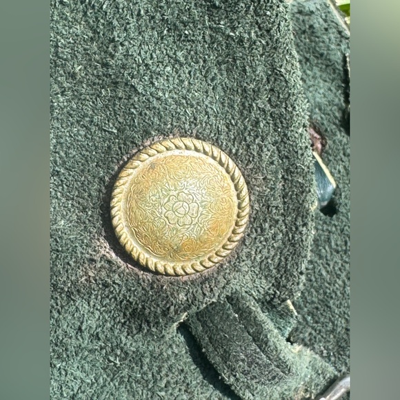 60s-70s Vintage Green Suede Chaps - Picture 8 of 15